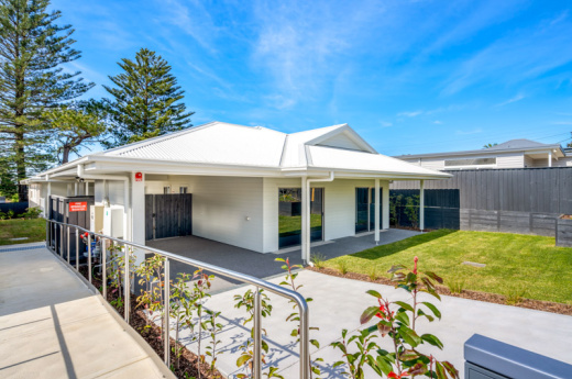 Front of house- ramp access - secure frontyard - parking space 